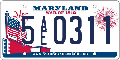 MD license plate 5AE0311