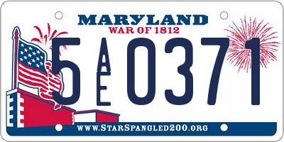 MD license plate 5AE0371