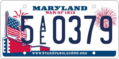 MD license plate 5AE0379
