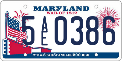 MD license plate 5AE0386