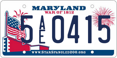 MD license plate 5AE0415