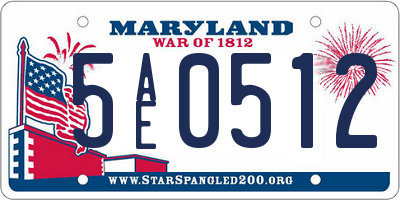 MD license plate 5AE0512