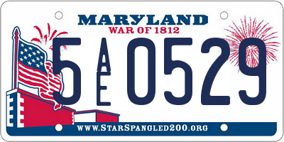 MD license plate 5AE0529