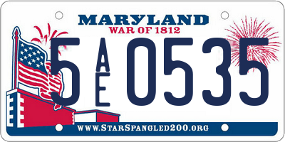MD license plate 5AE0535