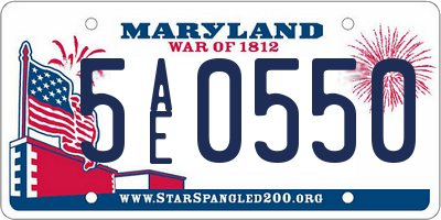 MD license plate 5AE0550