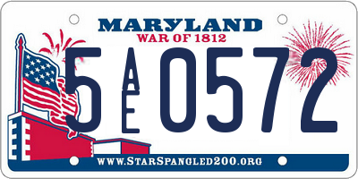 MD license plate 5AE0572