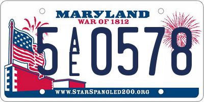 MD license plate 5AE0578