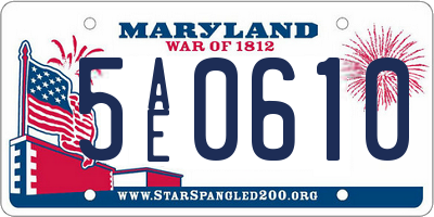 MD license plate 5AE0610