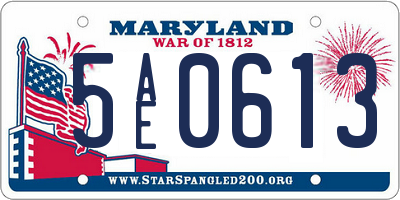 MD license plate 5AE0613