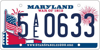 MD license plate 5AE0633
