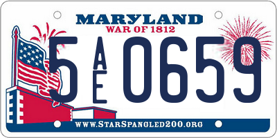 MD license plate 5AE0659
