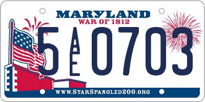 MD license plate 5AE0703