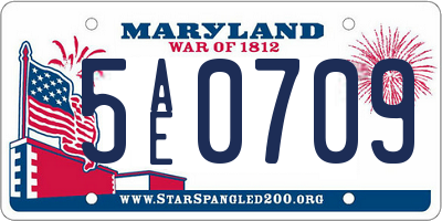 MD license plate 5AE0709