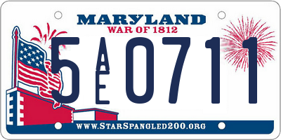 MD license plate 5AE0711