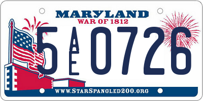 MD license plate 5AE0726