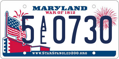 MD license plate 5AE0730