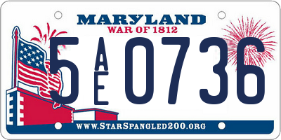 MD license plate 5AE0736