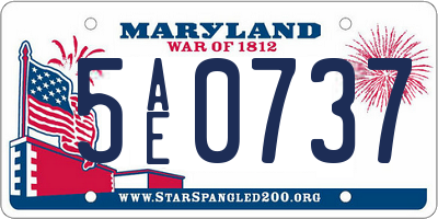 MD license plate 5AE0737