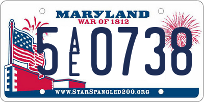 MD license plate 5AE0738