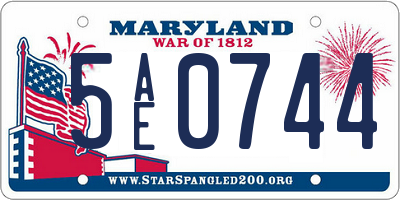 MD license plate 5AE0744