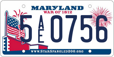 MD license plate 5AE0756