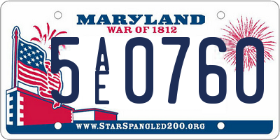 MD license plate 5AE0760