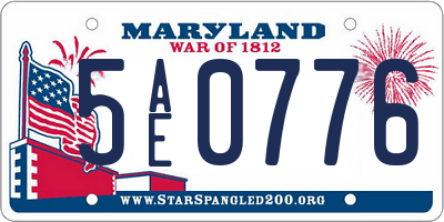 MD license plate 5AE0776