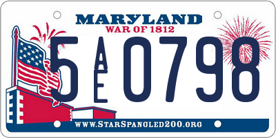 MD license plate 5AE0798