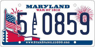 MD license plate 5AE0859