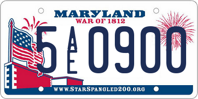 MD license plate 5AE0900
