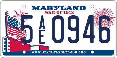 MD license plate 5AE0946