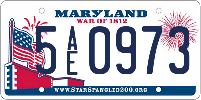 MD license plate 5AE0973