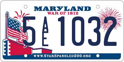 MD license plate 5AE1032