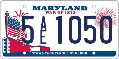 MD license plate 5AE1050