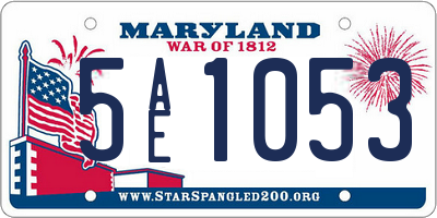 MD license plate 5AE1053