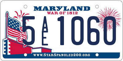 MD license plate 5AE1060