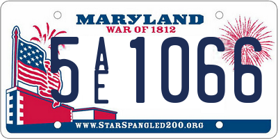 MD license plate 5AE1066