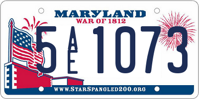 MD license plate 5AE1073