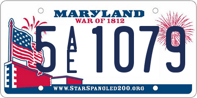 MD license plate 5AE1079
