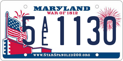 MD license plate 5AE1130