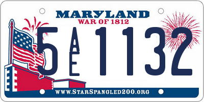 MD license plate 5AE1132