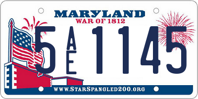MD license plate 5AE1145