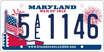 MD license plate 5AE1146