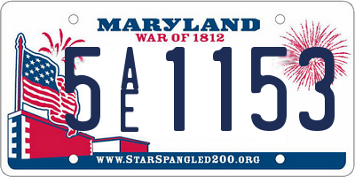 MD license plate 5AE1153