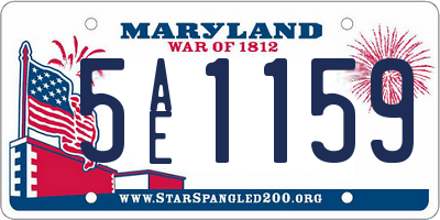 MD license plate 5AE1159