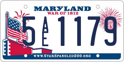 MD license plate 5AE1179