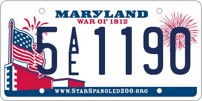 MD license plate 5AE1190