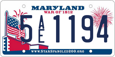 MD license plate 5AE1194