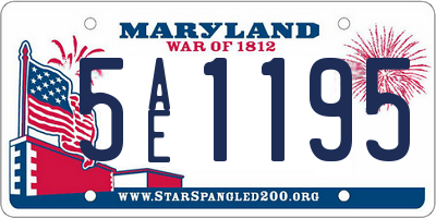 MD license plate 5AE1195