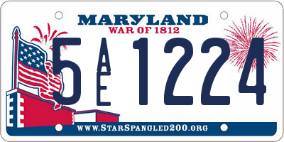 MD license plate 5AE1224